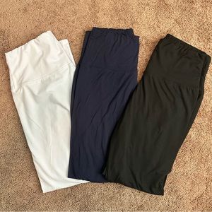 Like New Bundle of 3 L-XL full length leggings- black, navy, white
